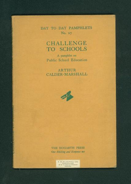 Image of dust jacket of "Challenge to Schools: A pamphlet on Public School Education"