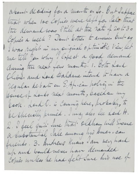 Image of handwritten letter from Norman Leys to Leonard Woolf (16/02/1925) page 2 of 4