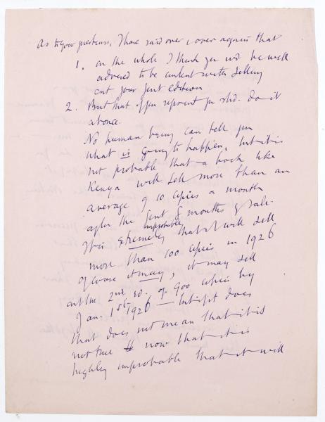  Image of letter from Leonard Woolf to Norman Leys (c March 1925) page 2 of 3