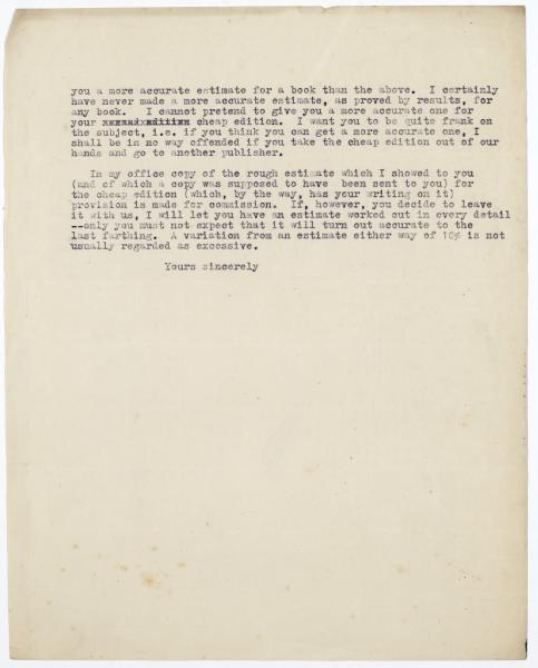 image of typescript letter from Leonard Woolf to Norman Leys (03/11/1925) page 2 of 2