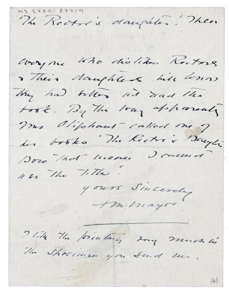 Image of letter from Flora Mayor to Leonard Woolf (15/03/1924) page 4 of 4