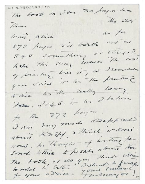 Image of letter from Flora Mayor to Leonard Woolf 06/05/1924) page 2 of 2