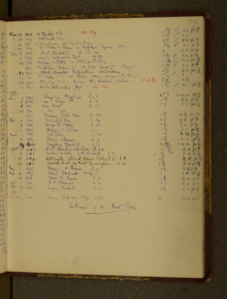 Image of section of order book Vol I 1920-1922: 'The Autobiography of Countess Sophia Tolstoi'.
