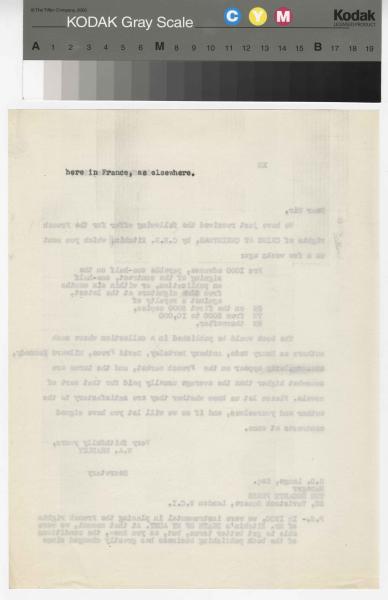Image of a typescript letter from the William A. Bradley Literary Agency to The Hogarth Press (27/9/1937); page 2 of 2