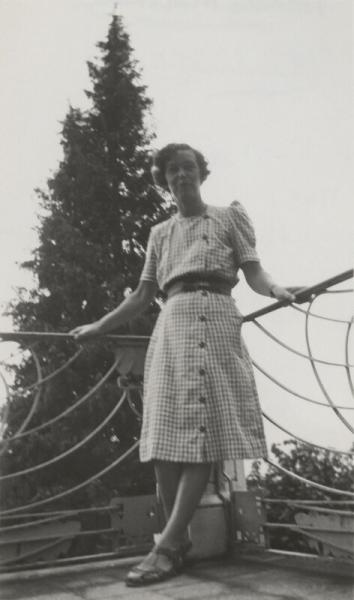 black and white photograph of Frances Partridge