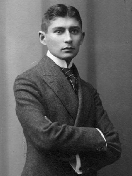 black and white photograph of Franz Kafka