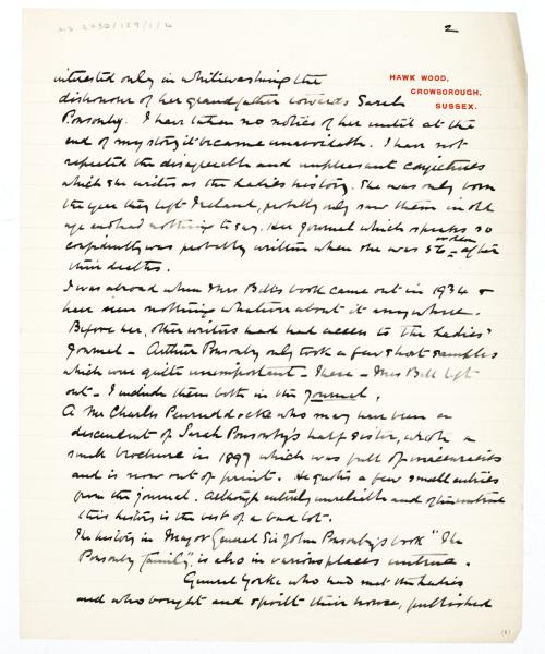 Image of handwritten letter from Mary Gordon to Leonard Woolf (30/12/1935) page 2of 4