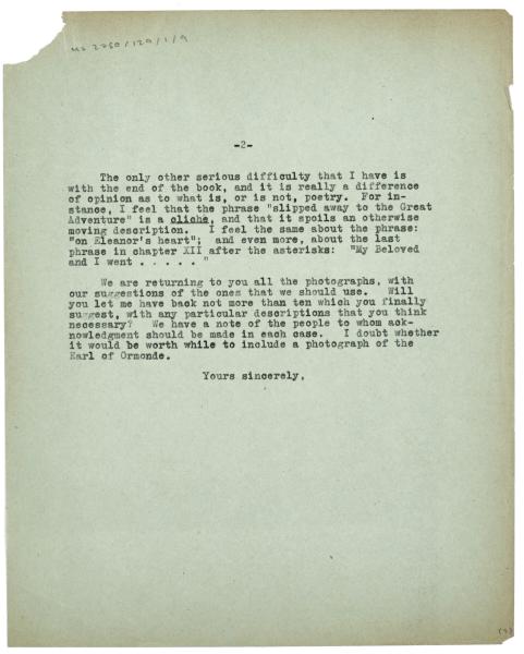 Image of typescript letter from Leonard Woolf to Mary Gordon (15/01/1936) page 2 of 2