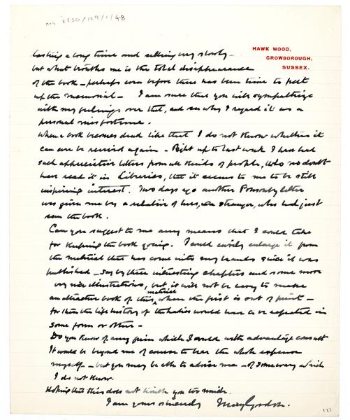 Image of a Letter from Mary Gordon to Leonard Woolf (03/03/1937) page 2