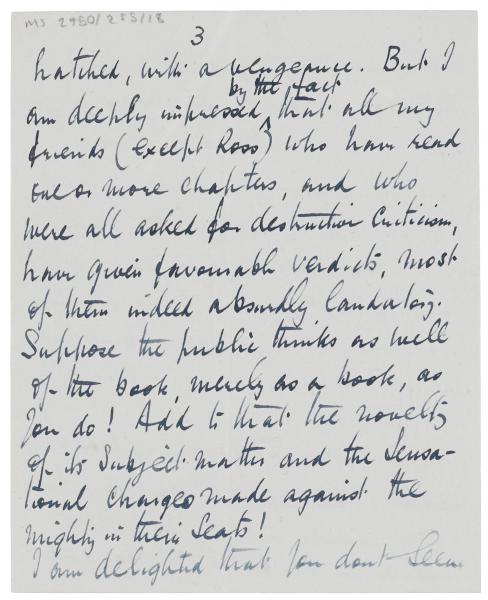 Image of handwritten Letter from Norman Leys to Leonard Woolf (04/08/1924) page 3