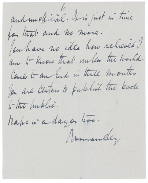 Image of handwritten Letter from Norman Leys to Leonard Woolf (04/08/1924) page 6