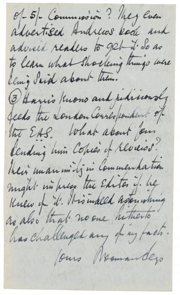 image of handwritten letter from Norman Leys to Leonard Woolf (03/12/1924) page 2 of 2