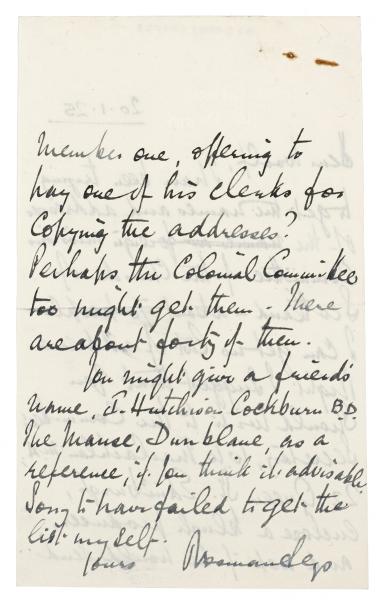 letter from Norman Leys to Leonard Woolf (20/01/1925) page 3 of 5 