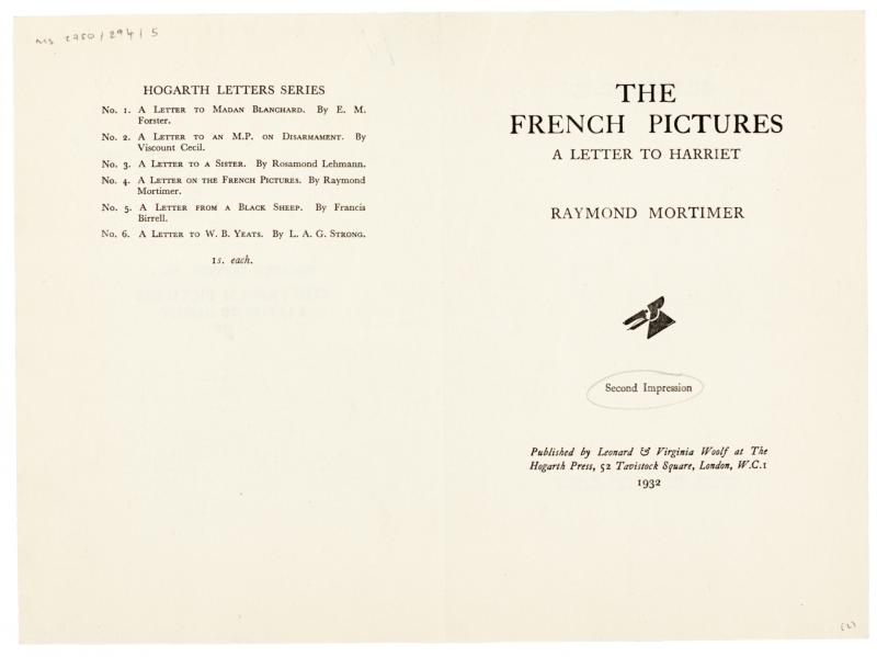 IImage of typescript specimen pages for ' A Letter on the French Pictures' image 2 of 3
