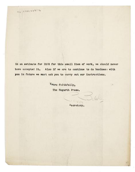 Image of typescript letter from Peggy Belsher to R. Madley (28/09/1931) page 2 of 2