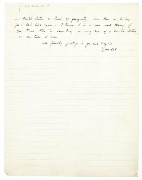 Image of handwritten letter from Samuel Solomonovich Koteliansky to Leonard Woolf (25/11/1933) page 2 of 2