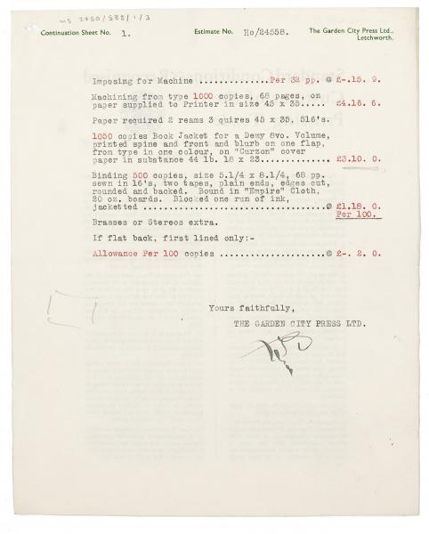 Image of typescript letter from The Garden City Press to The Hogarth Press (07/12/1938) page 3 of 4
