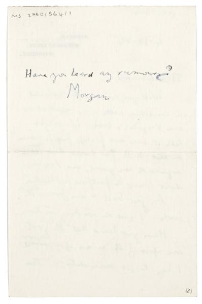 Image of handwritten letter from E. M. Forster to Leonard Woolf (24/12/1924) page 2 of 2