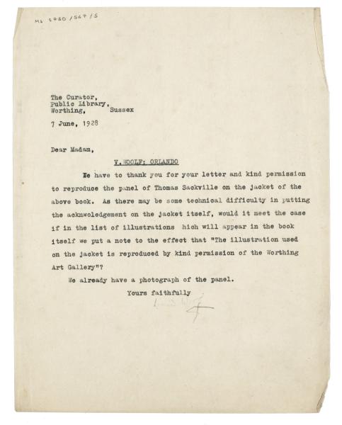 Image of typescript letter from Leonard Woolf to The Sussex Public Library (07/06/1928) page 1 of 1