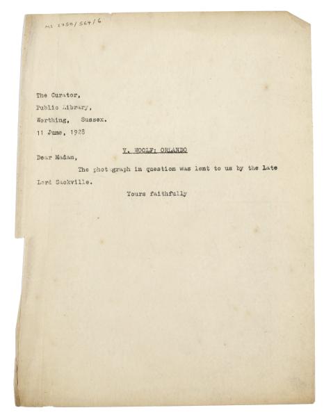 Image of typescript letter from Leonard Woolf to  the Public Library, Museum and Art Gallery, Worthing (11/06/1928) page 1 of 1