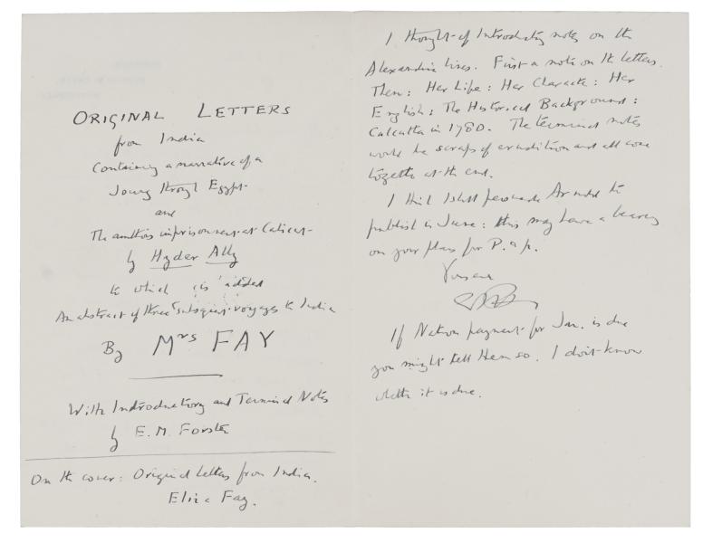 Image of handwritten letter from E. M. Forster to Leonard Woolf (17/02/1924) page 2 of 2