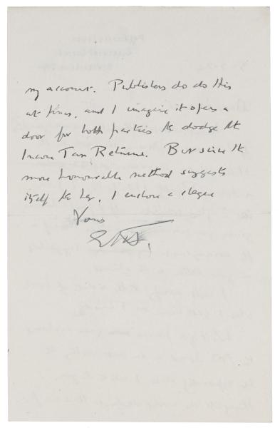 Image of handwritten letter from E. M. Forster to Leonard Woolf (03/03/1924) page 2 of 2