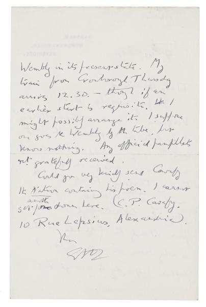Image of handwritten letter from E. M. Forster to Leonard Woolf (09/04/1924) page 2 of 2