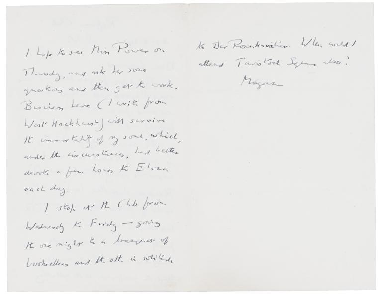 Image of handwritten letter from E. M. Forster to Leonard Woolf (27/05/1924) page 2 of 2 