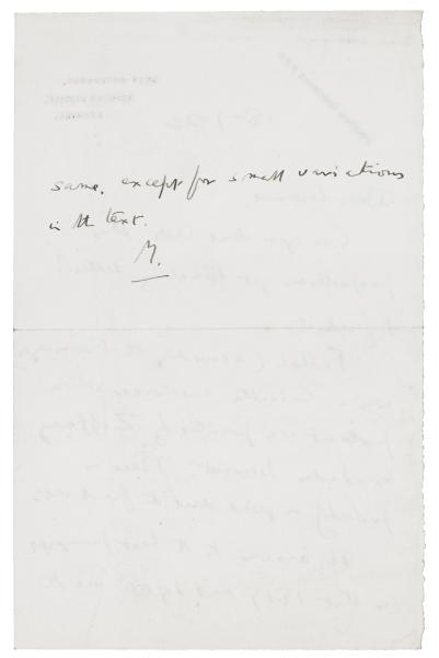 Image of handwritten letter from E. M. Forster to Leonard Woolf (08/07/1924) page 2 of 2