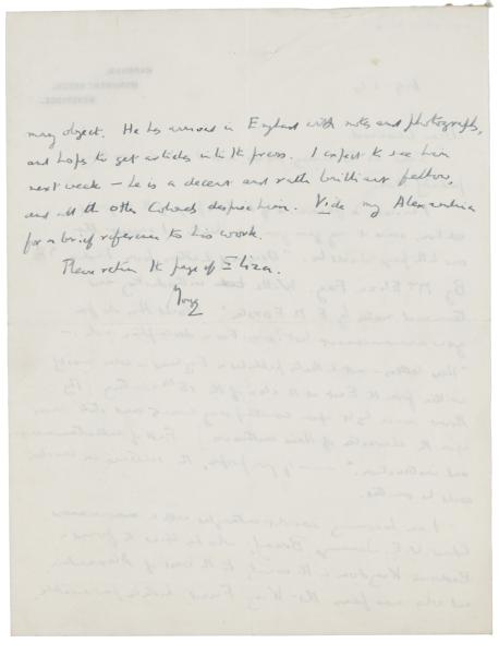 Image of handwritten letter from E. M. Forster to Leonard Woolf (06/09/1924) page 2 of 2