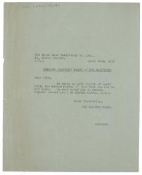 Typescript letter from The Hogarth Press to Black Star Publishing Co. Inc (28/04/1937) page 1 of 1 