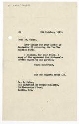 Image of typescript letter from The Hogarth Press to R. D. Usher (04/10/1949) page 1 of 1