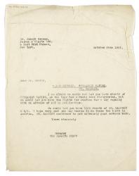 Image of typescript letter from The Hogarth Press to Payson & Clarke Ltd. (24/10/1927) page 1 of 1