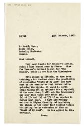 Image of typescript letter from Ian Parsons to Leonard Woolf (31/10/1947) page 1 of 1