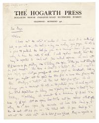 Image of handwritten letter from Leonard Woolf to Flora Mayor (13/03/1924) page 1 of 2