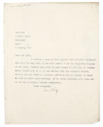 Image of typescript letter from Leonard Woolf to Sylvia Lynd (06/08/1924) page 1 of 1