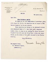 image of typescript letter from Meade King & Co to the Hogarth Press (06/04/1933) page 1 of 1