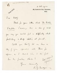 image of handwritten letter from Robert G. Mayor to Leonard Woolf (11/10/1933) page 1 of 1