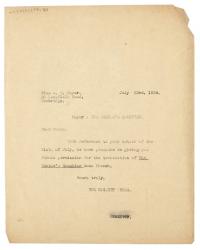 Image of typescript letter from The Hogarth Press to Alice Mayor (23/07/1934) page 1 of 1