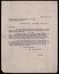 Image of typescript letter from the Hogarth Press to Percy Lund Humphreys & Co (23/03/1933) page 1 of 1 