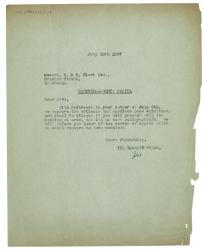 Image of typescript Letter from The Hogarth Press to R. & R. Clark (10/07/1937) page 1 of 1 