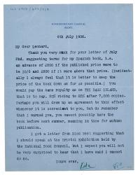 Letter from Vita Sackville-West to The Hogarth Press (06/07/1936)