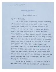Letter from Vita Sackville-West to The Hogarth Press (20/08/1937)