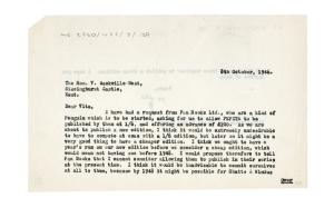 Letter from The Hogarth Press to Vita Sackville-West (08/10/1946)