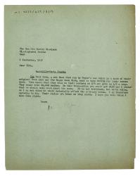 Letter from The Hogarth Press to Vita Sackville-West (09/09/1937)