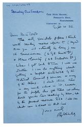 Letter from Ray Strachey to Margaret West at The Hogarth Press (20/09/1936)
