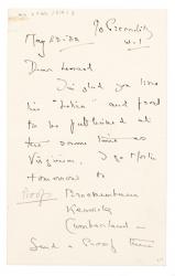 Image of handwritten letter from Hugh Walpole to The Hogarth Press (23/05/1932) page 1 of 2