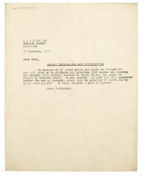 Image of typescript letter from Leonard Woolf to R & R Clark Ltd (12/22/1927) page 1 of 1
