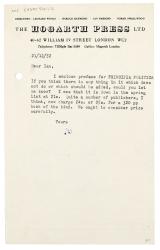 Letter from Leonard Woolf to Ian Parsons (21/12/1952)