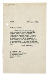 Letter from The Hogarth Press to The Book Society (25/06/1953)